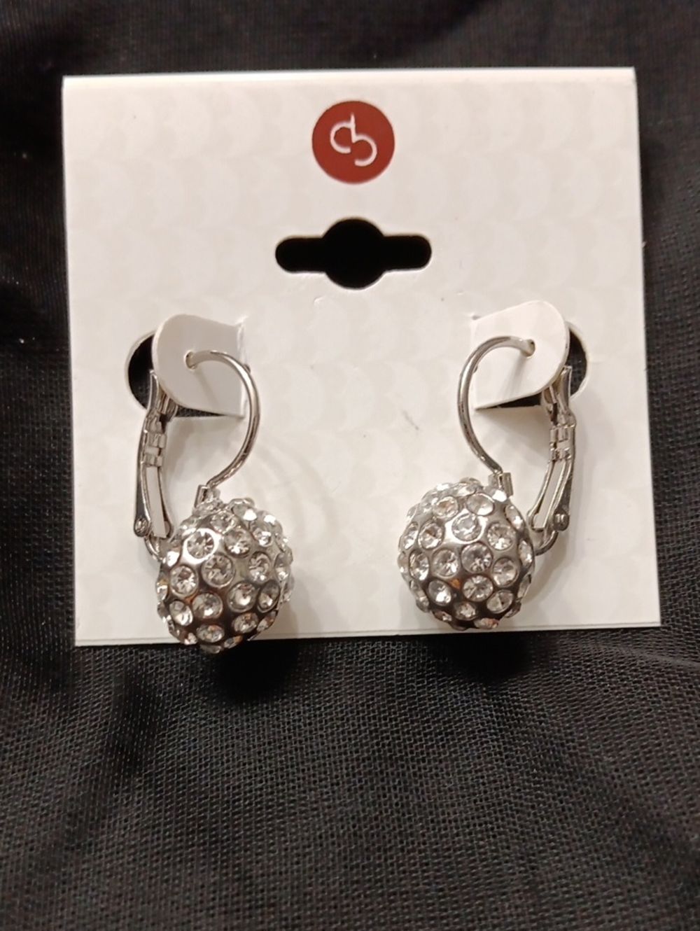 Sparkling Silver Crystal Ball Drop Earrings - Unbranded